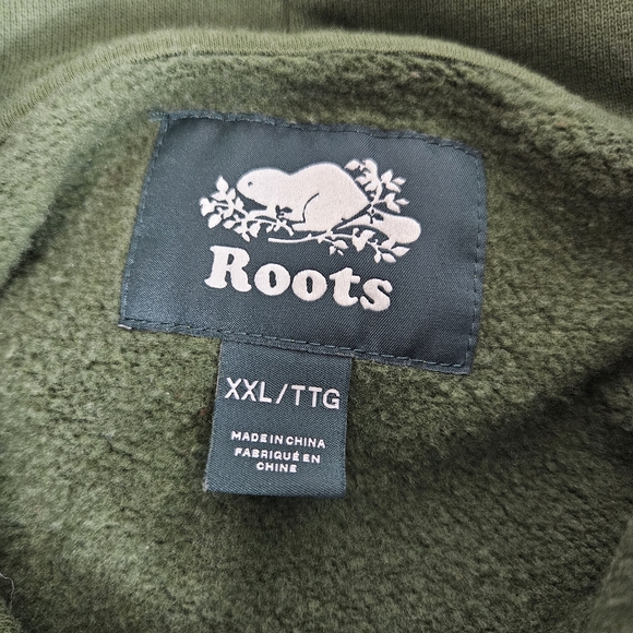 Roots Hoodie Mens Sixe XXL Green Organic Original Kanga Fleece Sweatshirt Canada - Picture 11 of 16
